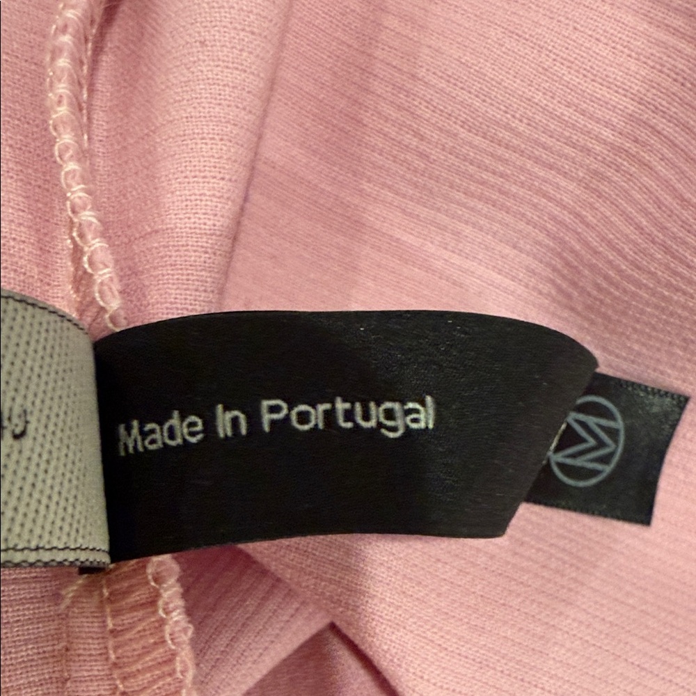 Mother of Pearl Pink Wool Tie-Neck Blouse – Size US 6 – Made in Portugal NEW - Picture 12 of 13